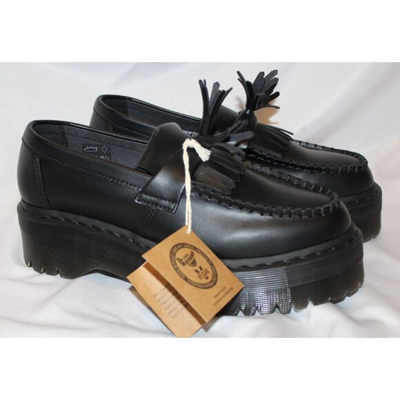 Dr. Martens Adrian Quad Vegan Leather Platform Loafers Black NEW - Picture 2 of 6